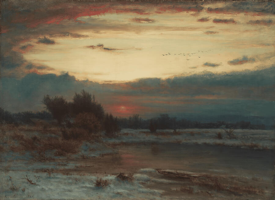 A Winter Sky - George Inness Digital Art by Samuel HUYNH
