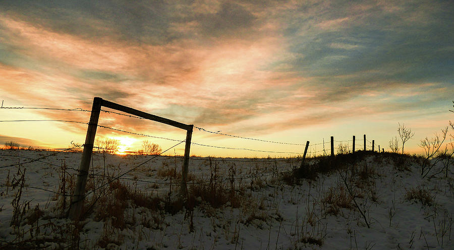 Farm Photograph - A Winter Sunrise on the Farm by Phil And Karen Rispin