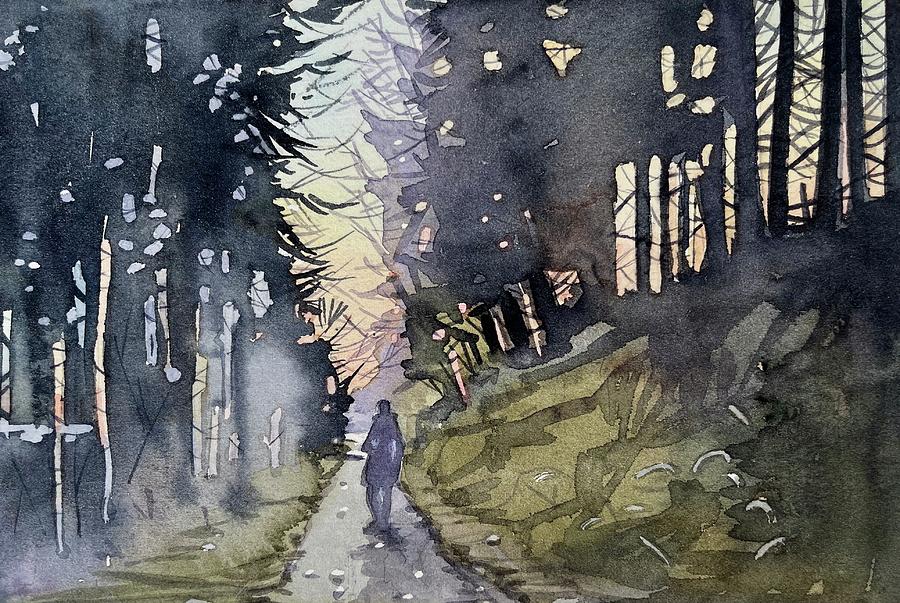 A Winter Walk Painting