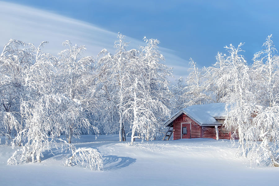 A Winters Dream Cabin Photograph by Thomas Kast