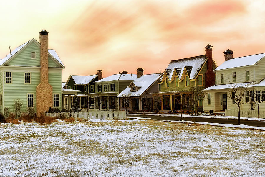A Winters Evening - The Village at Hendrix - Conway - Arkansas - Sunset Photograph by Jason Politte