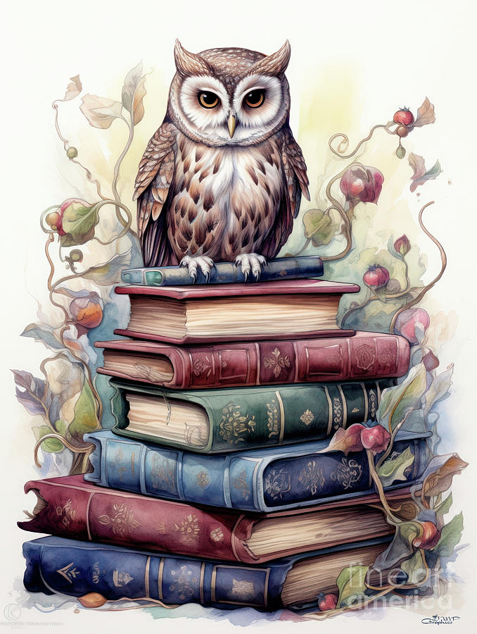 A Wise Owl Digital Art by Jutta Maria Pusl