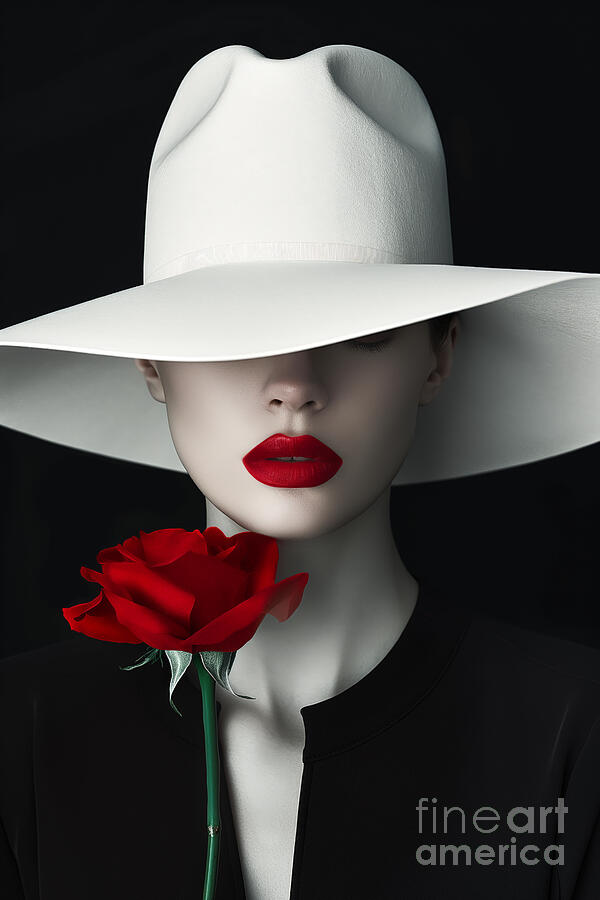 A Woman and a Rose Digital Art by Carlos Diaz