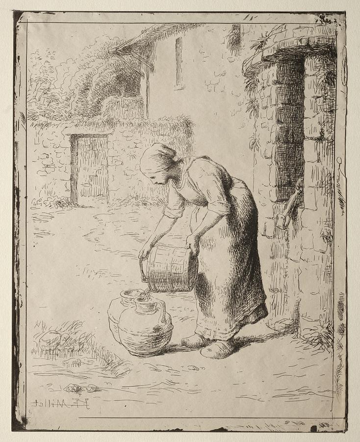 A Woman Emptying a Bucket 1862 63 Jean-Francois Millet French, 1814 to 1875 Painting by MotionAge Designs
