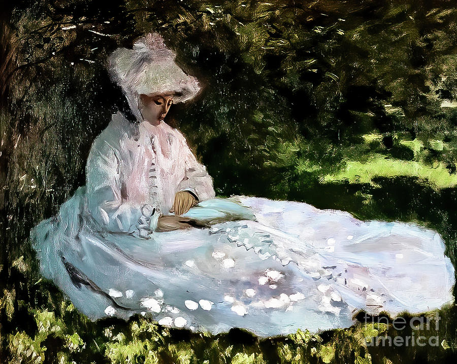A Woman Reading by Claude Monet 1872 Painting by Claude Monet