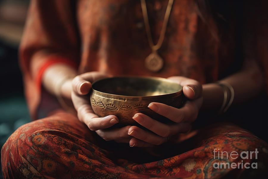 A woman's gentle touch coaxes soothing vibrations from a Tibetan ...