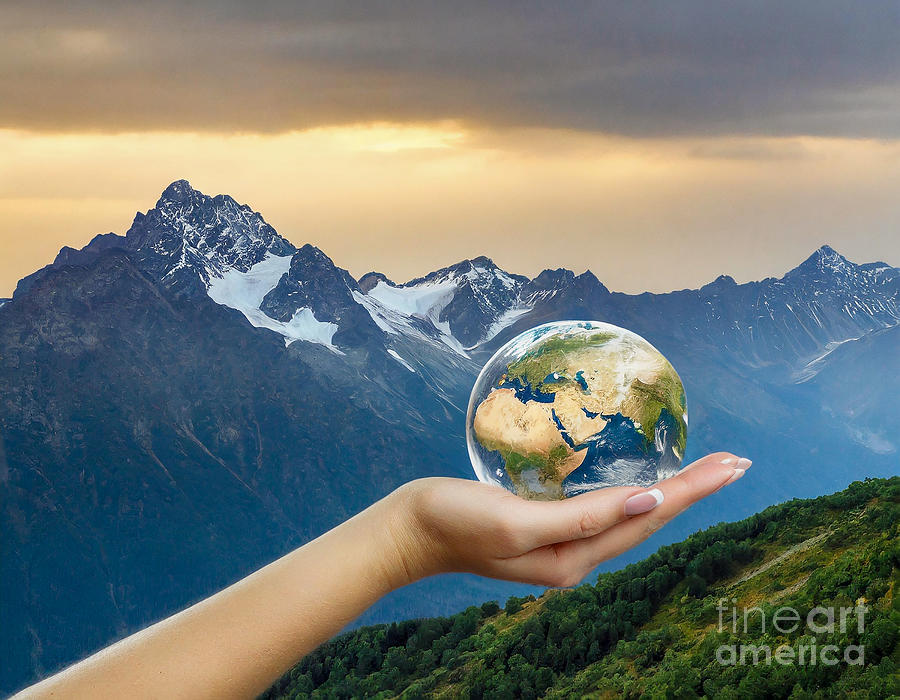 Globe in hand Digital Art by Viktor Birkus - Fine Art America