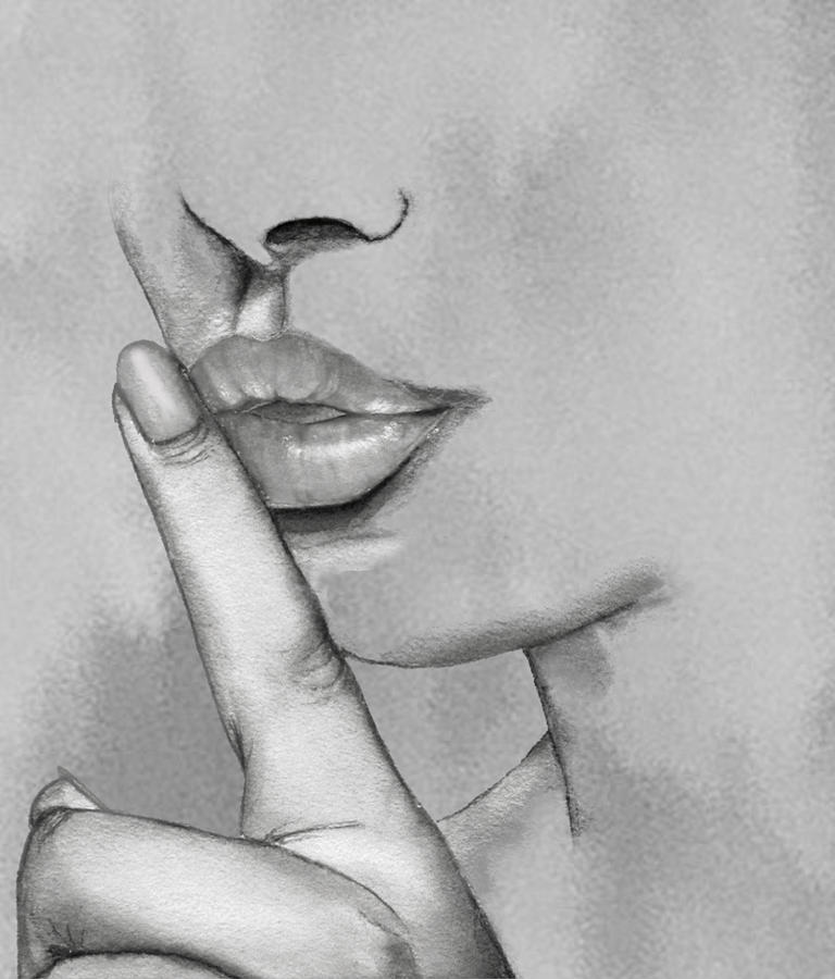 A Womans Secret - Shhhh Mixed Media by Kelly Mills