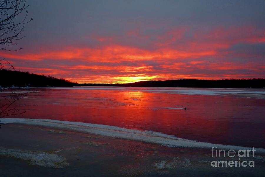 A WOW sunset on Tamarack Lake Photograph by Sandra Updyke