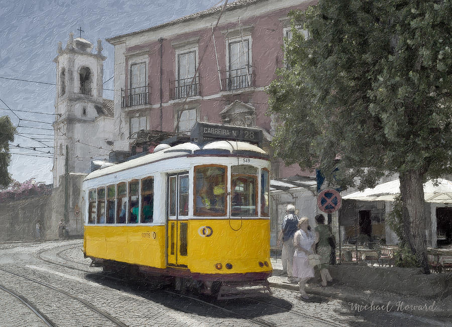 A yellow tram, Lisbon Photograph by Mikehoward Photography