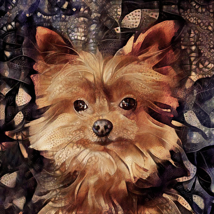 A Yorkie Named Pepper Digital Art by Peggy Collins
