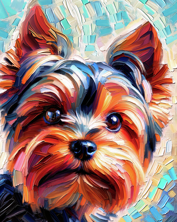 Dog Digital Art - A Yorkie Named Yoyo by Peggy Collins
