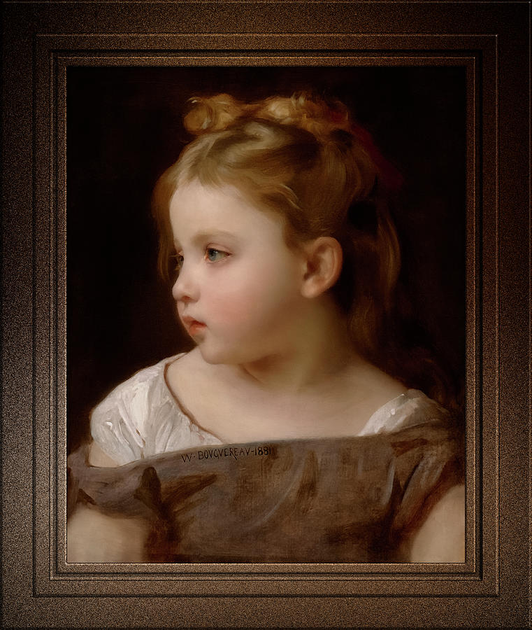 William Adolphe Bouguereau Painting - A Young Girl In Profile by William-Adolphe Bouguereau Remastered Xzendor7 Reproduction by Xzendor7