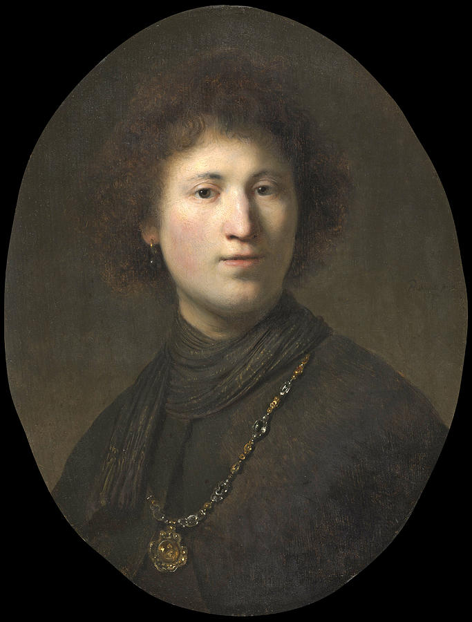 A Young Man with a Chain Painting by Rembrandt