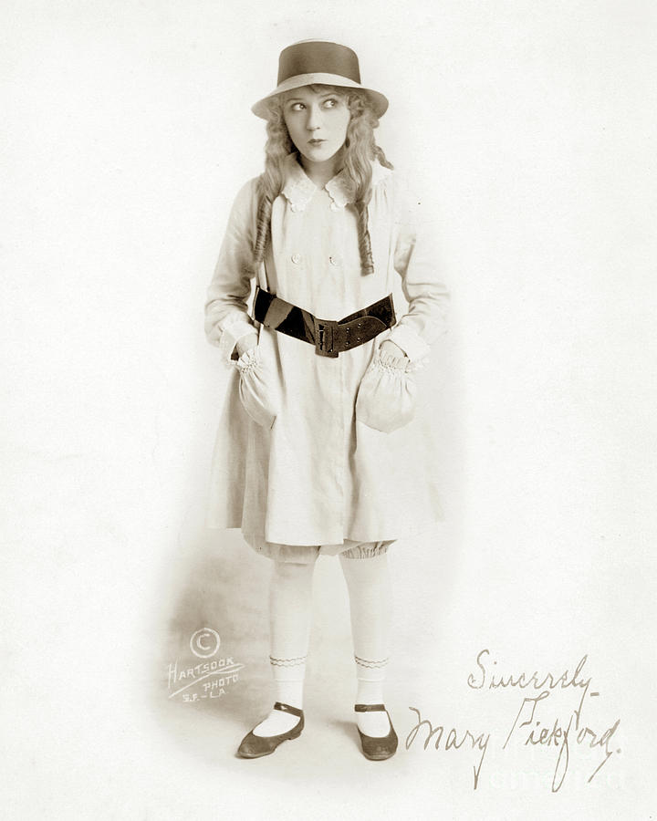 1920 Photograph - A young Mary Pickford,  Circa 1917 by Monterey County Historical Society