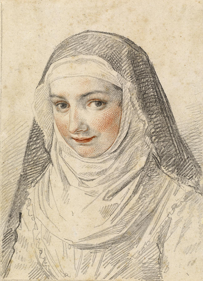 A Young Nun Drawing by Claude Mellan