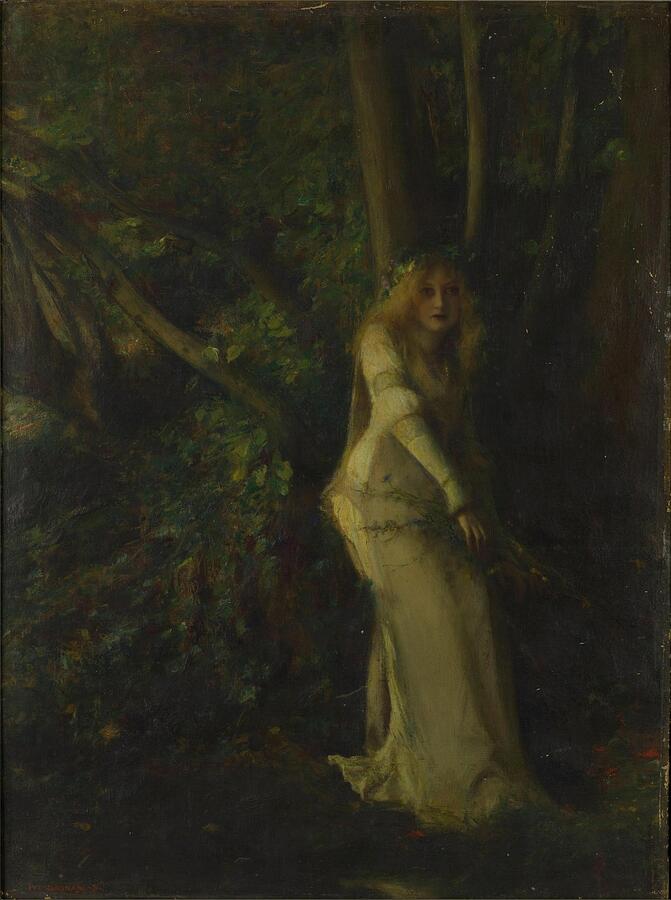 Nature Drawing - A Young Woman in the Play by Pascal Adolphe Jean Dagnan Bouveret French