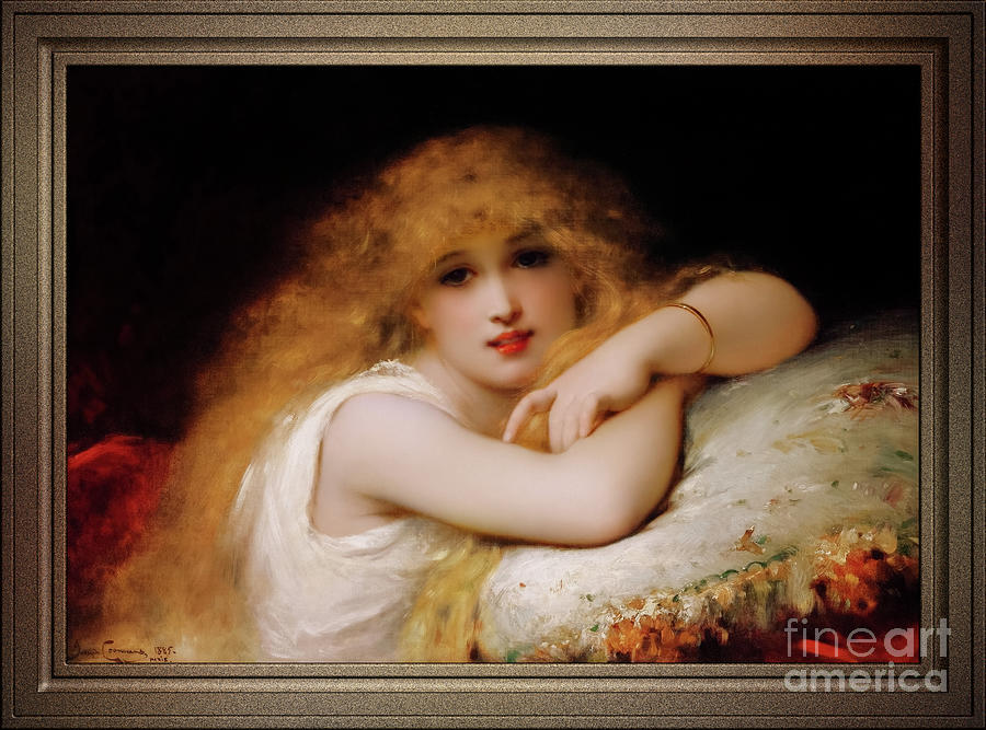 A Young Woman of Leisure by Pierre Olivier Joseph Coomans Remastered Xzendor7 Reproduction Painting by Xzendor7