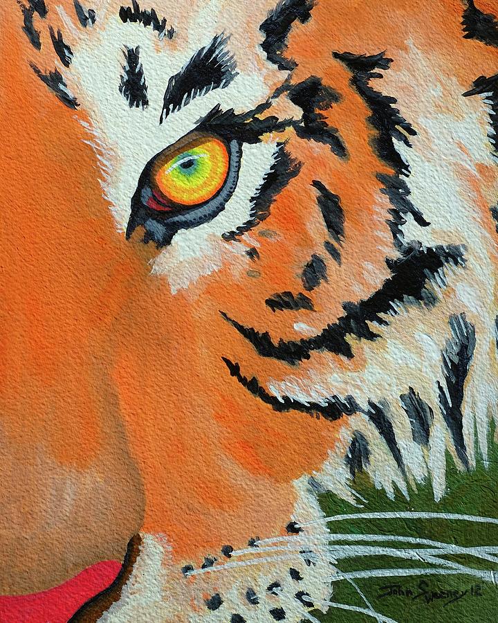 A040_Tiger-eye2 Painting by John Sweeney