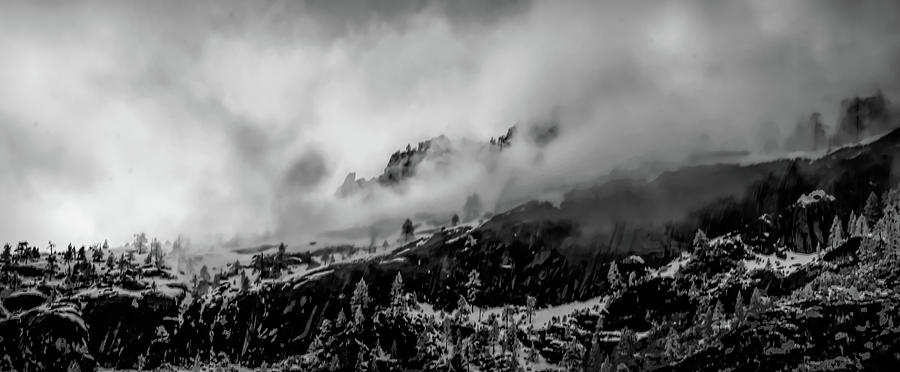 Yosemite Foggy Mountain Peaks Photograph by Norma Brandsberg