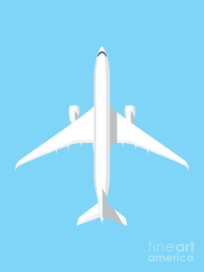 Airplane Digital Art - A350 Passenger Jet Airliner - Sky by Organic Synthesis