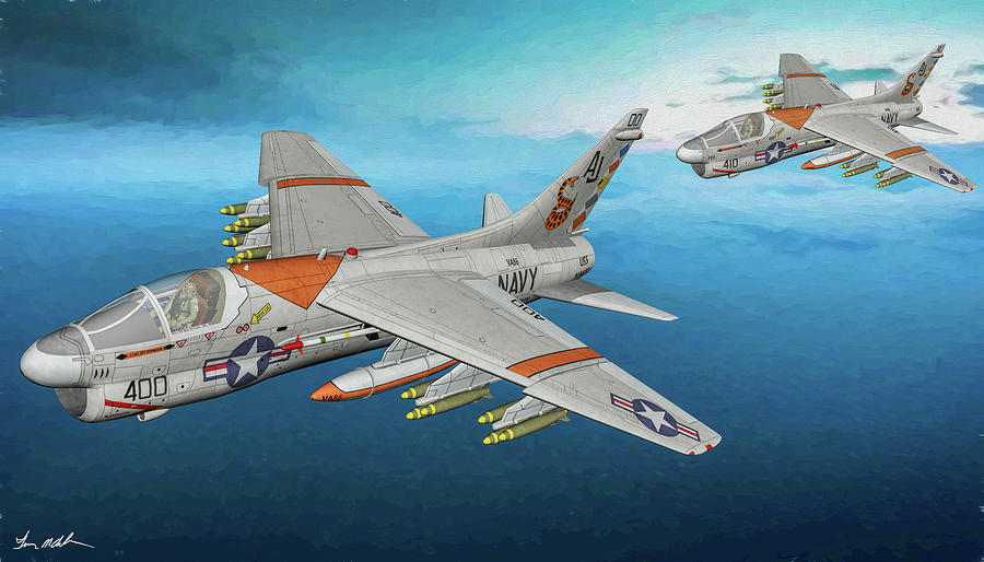 A7 Corsair II Sidewinders - Art Digital Art by Tommy Anderson