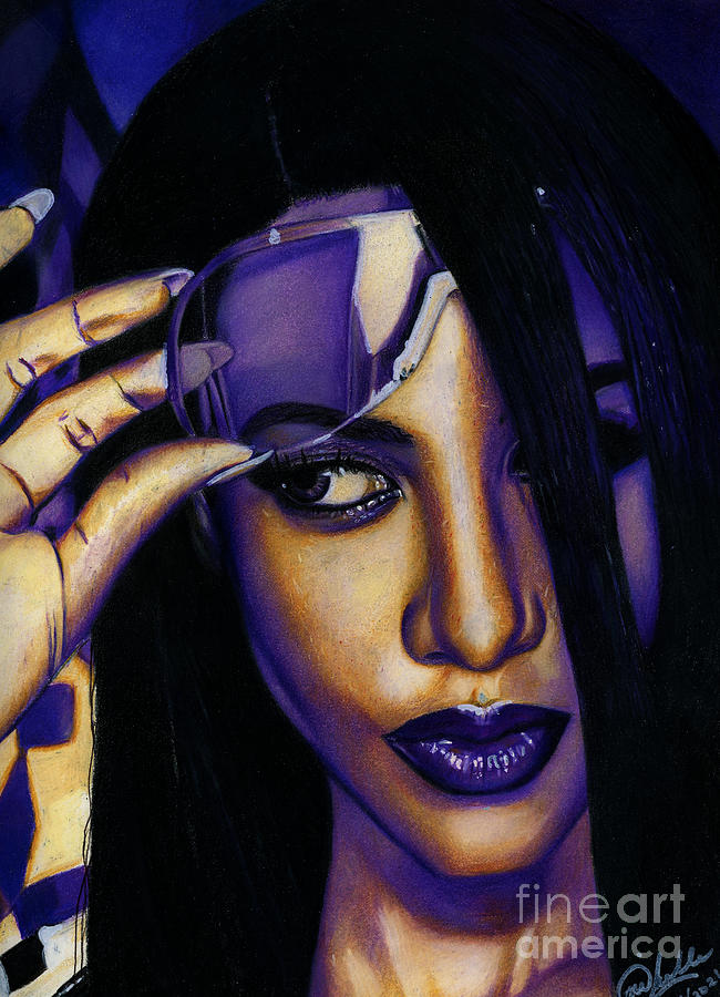 Aaliyah In Shades Of Purple Drawing
