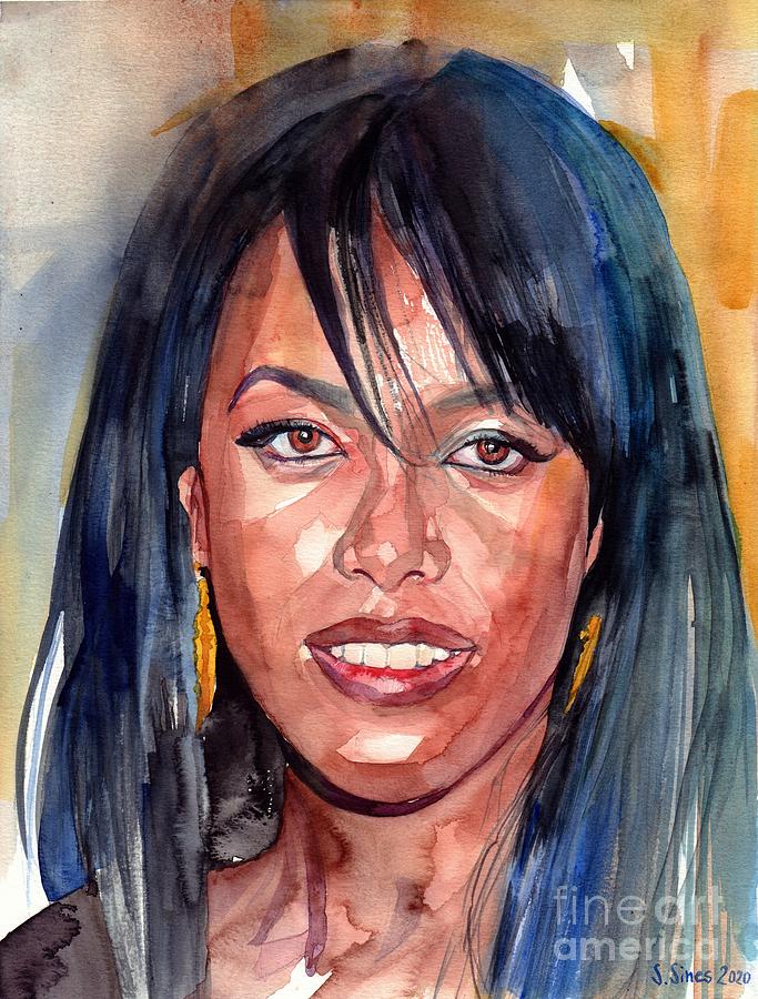 Aaliyah Painting - Aaliyah Portrait by Suzann Sines