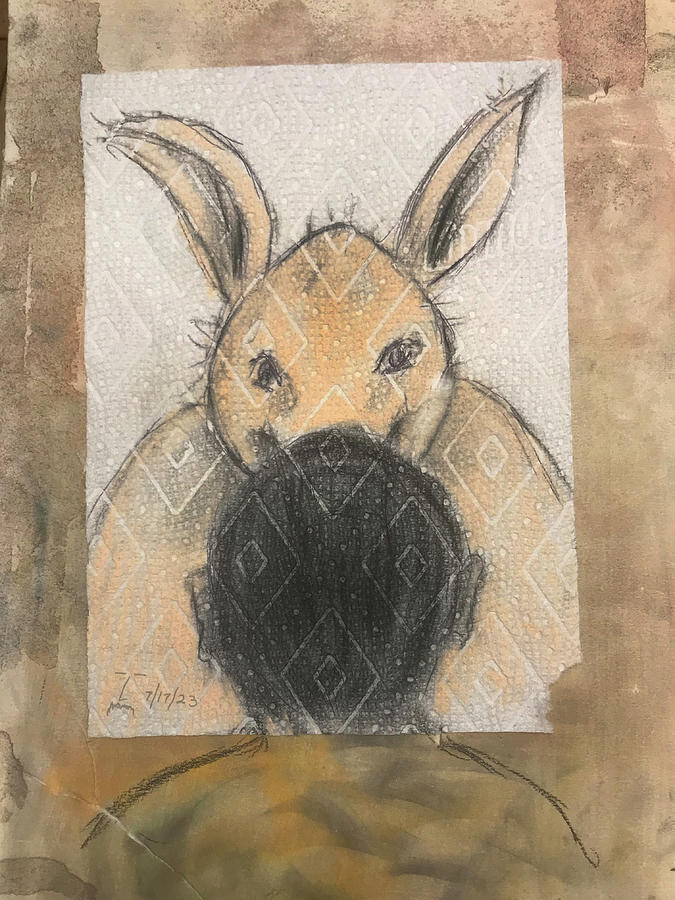 Aardvark and me  Drawing by Ed Meredith