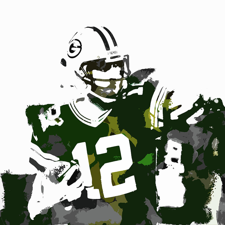 Aaron Rodgers 2c Mixed Media by Brian Reaves