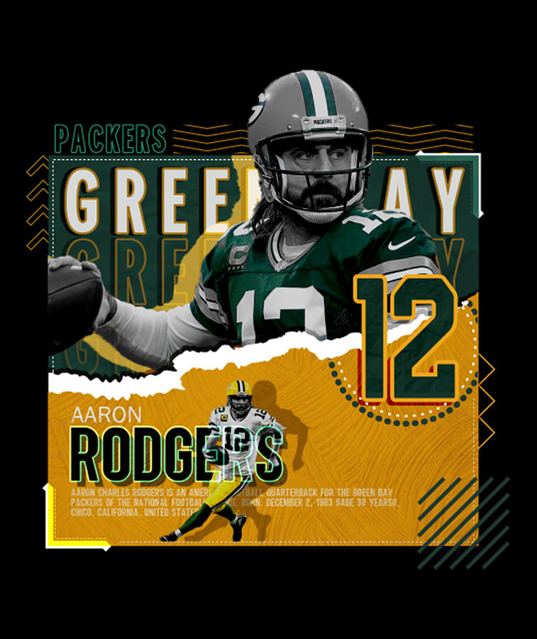 Football Digital Art - Aaron Rodgers Football Paper Poster Packers by Kelvin Kent