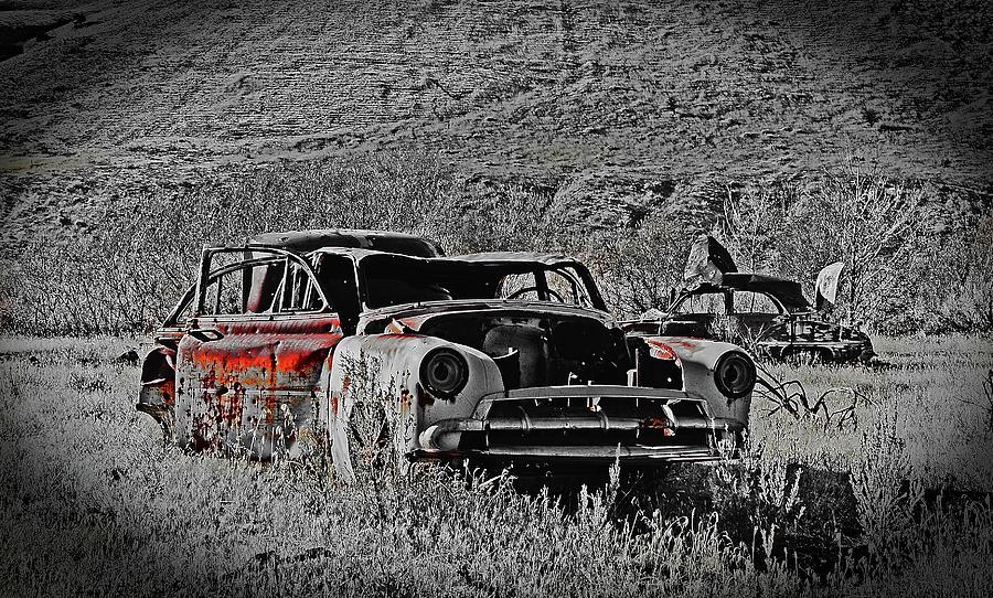 Abandon Car, Rock Creek Abandon Car,   Digital Art by Fred Loring