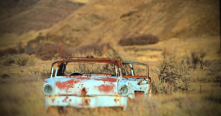  Abandon Car, Tilt-shift Digital Art by Fred Loring