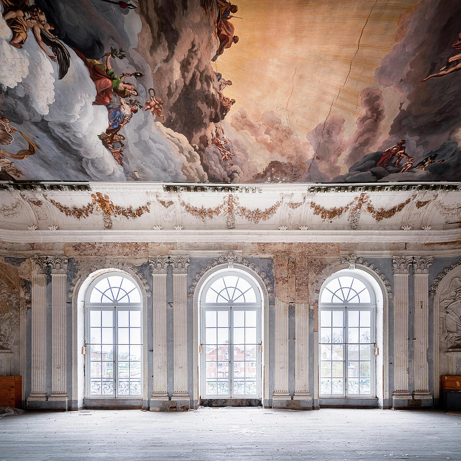 Abandoned Ballroom with Painting Photograph by Roman Robroek