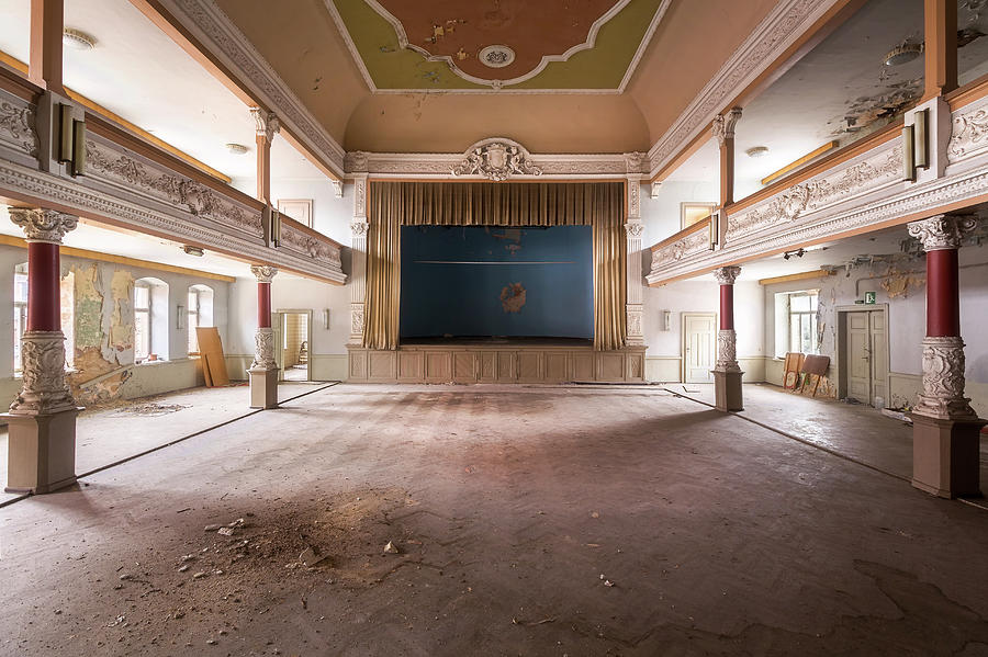 Abandoned Ballroom with Pillars Photograph by Roman Robroek