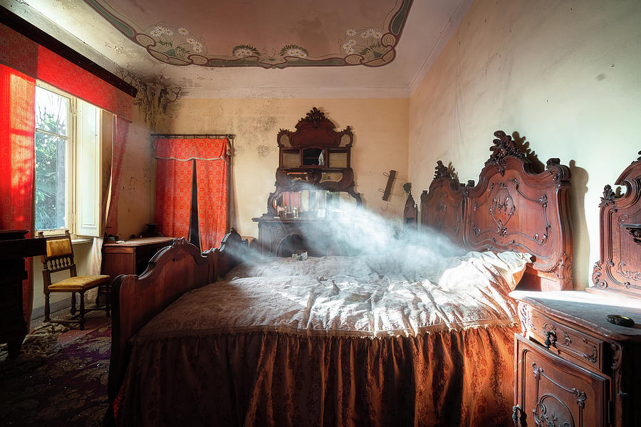 Abandoned Bedroom with Dust Photograph by Roman Robroek