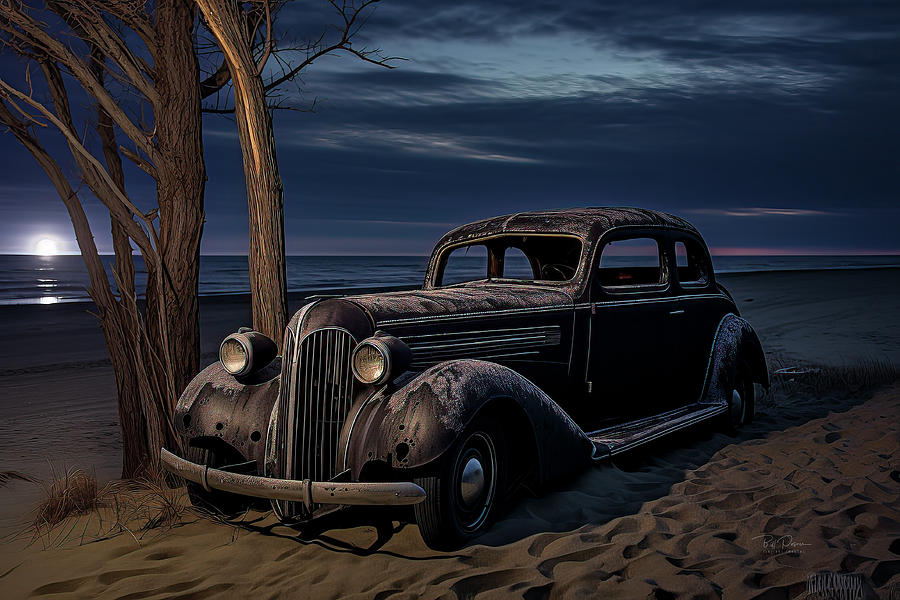 Abandoned Car Digital Art by Bill Posner