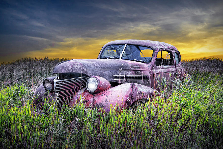 Abandoned Chevy Auto out to Pasture Photograph by Randall Nyhof