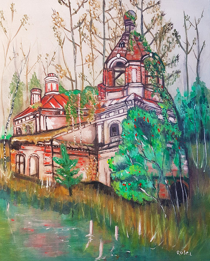Abandoned Church Painting by Rose Lewis