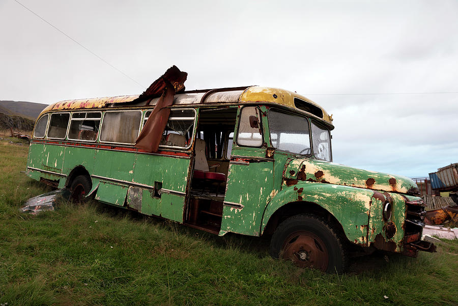Abandoned classic bus in Seydisfjordur  Photograph by RicardMN Photography