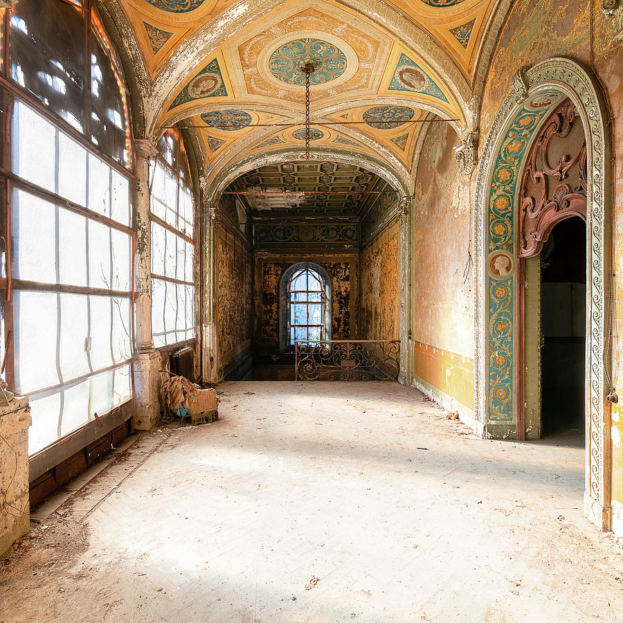 Abandoned Corridor in Villa Photograph by Roman Robroek