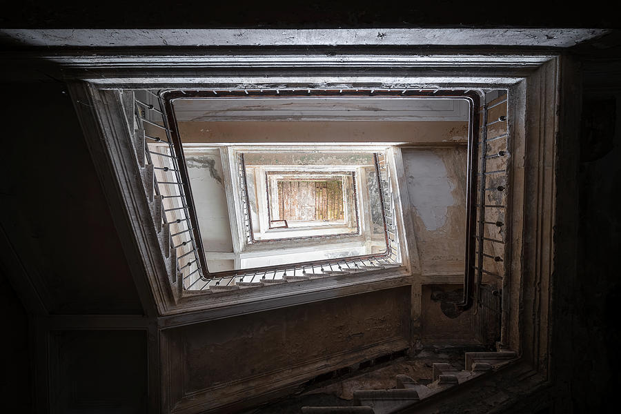 Abandoned Dark Staircase Photograph by Roman Robroek