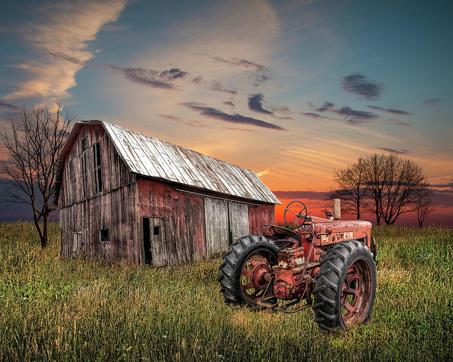 Abandoned Farmall Tractor and Barn Photograph by Randall Nyhof