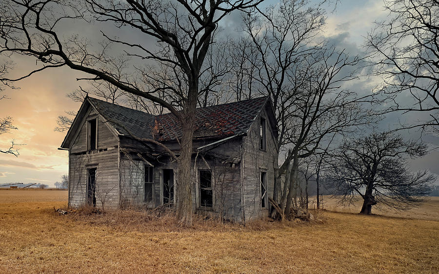 Abandoned Farmhouse 437, Indiana Photograph by Steve Gass