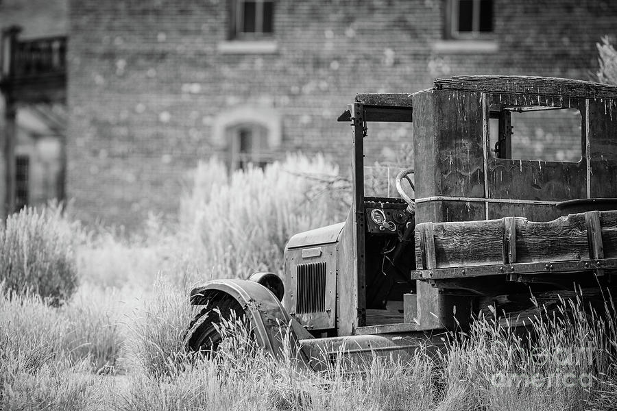 Abandoned Ghost Town Truck Bannack Montana BW Photograph by Edward Fielding