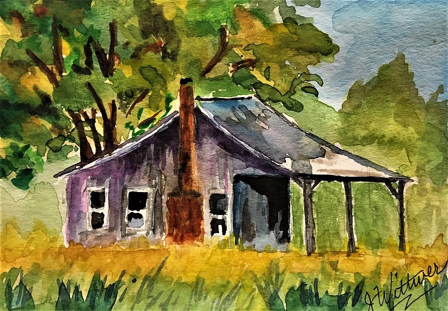 Abandoned House Painting by Julie Wittwer