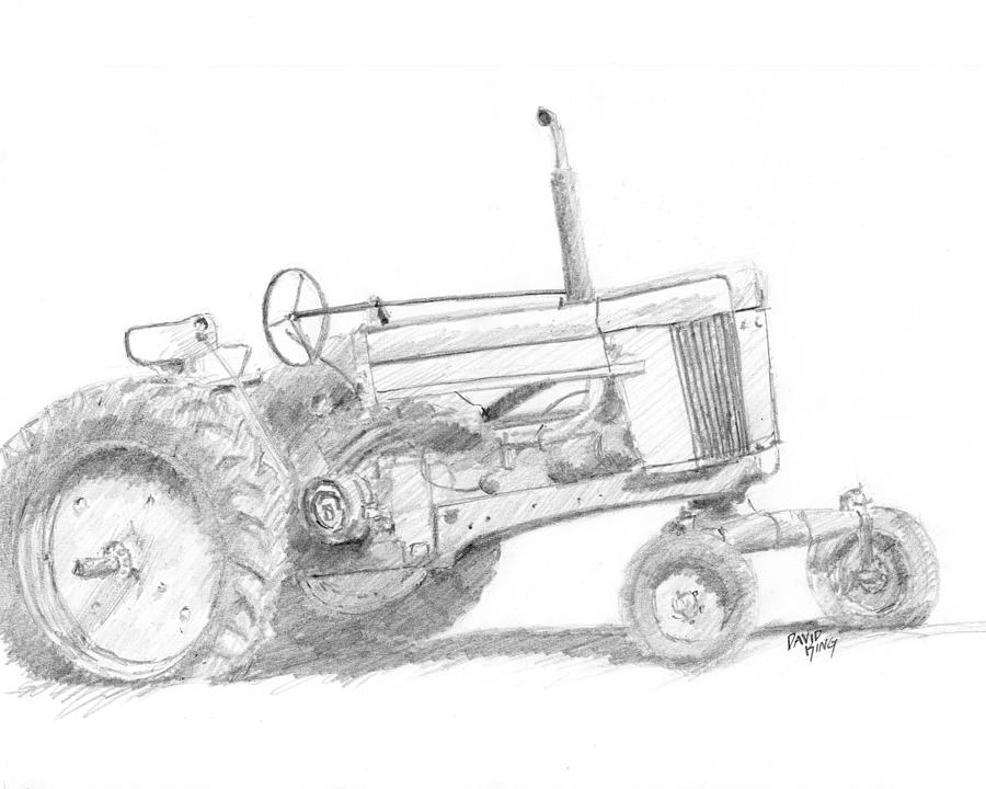 Abandoned John Deere Tractor is a drawing by David King Studio which was up...