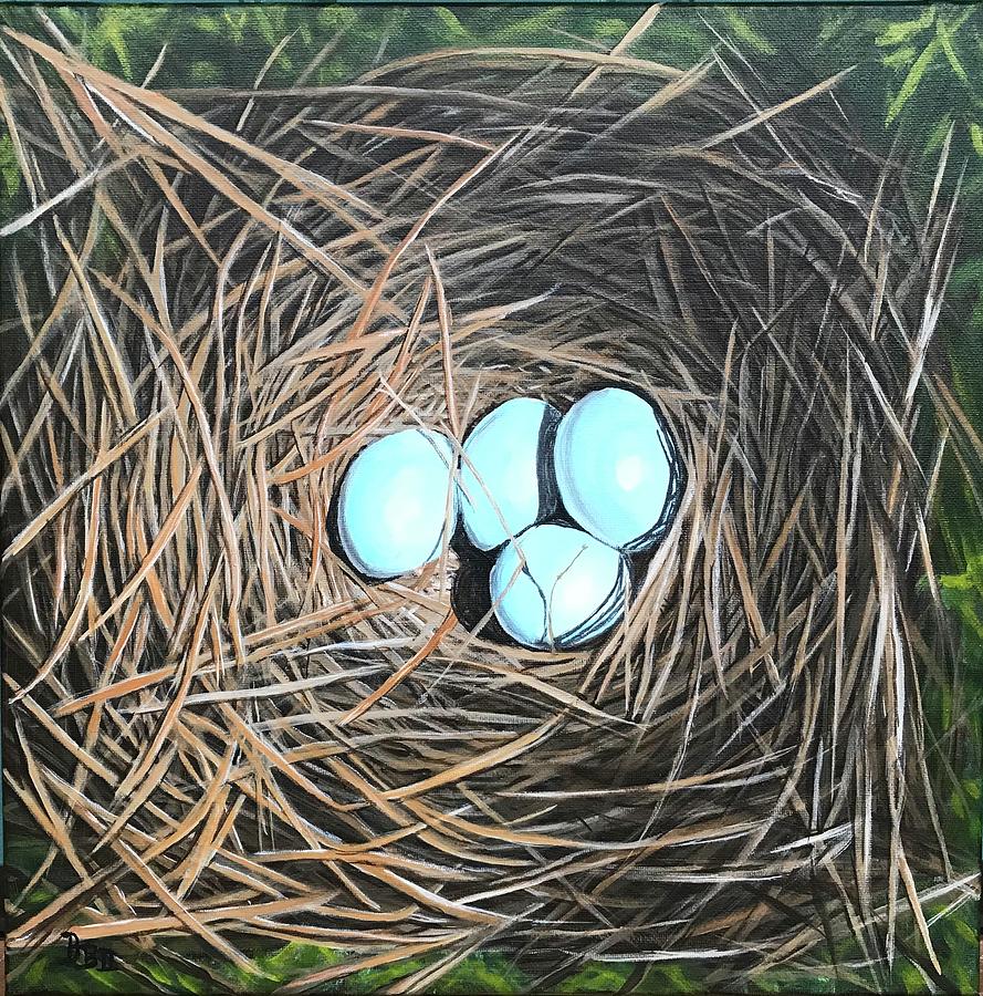 Bird Painting - Abandoned Nest by Boots Quimby