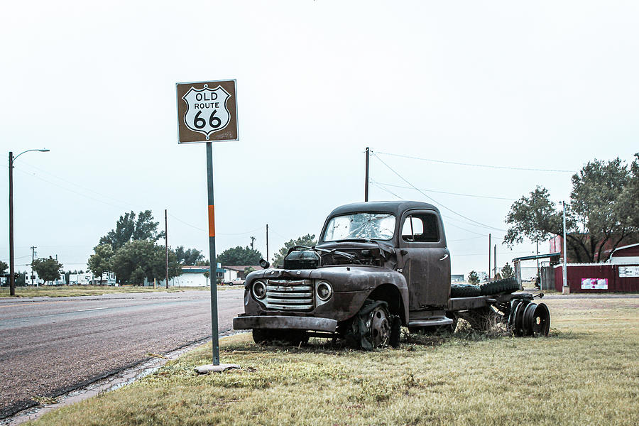 Targa in Metallo - Old Route 66 - Weathered
