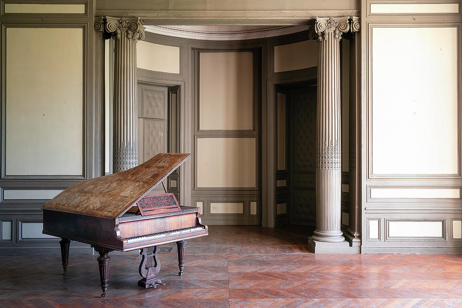Abandoned Piano in Beige Room Photograph by Roman Robroek